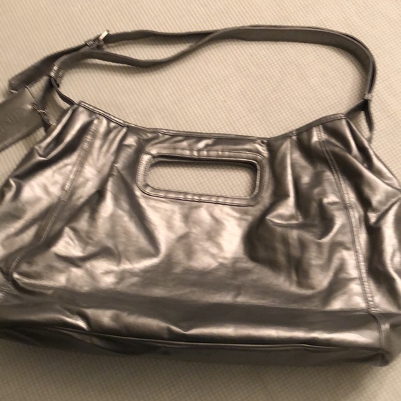 Vintage 80’s/90’s KENRA Metallic Grey Promo Bag Clutch Shoulder Tote - #OS020 - Picture 3 of 11